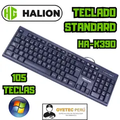 HALION - TECLADO DE OFICINA HA-K390 USB NEGRO