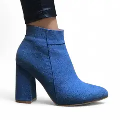 GENERICO - Bota Mujer Clasica Corta Taco 9 2086L-60 Color Celeste
