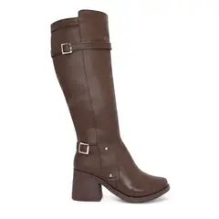 GENERICO - Botin Mujer Correa Tobilla Taco 7 2086L-70 Color Marron