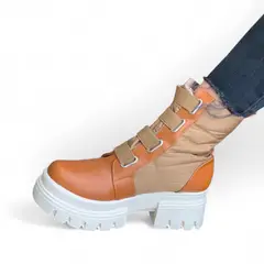 GENERICO - Botin Mujer Impermiable Taco 5 2086L-65 Color Camel