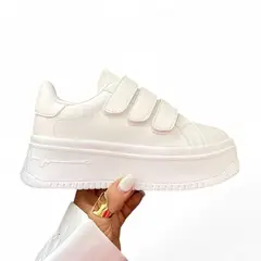 GENERICO - Zapatilla Mujer Casual 3 Pegas 2086L-50 Color Blanco