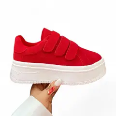 GENERICO - Zapatilla Mujer Casual 3 Pegas 2086L-50 Color Rojo