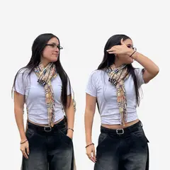 KAST PE - Bufanda Chalina Inti de cuadros Unisex Khaki