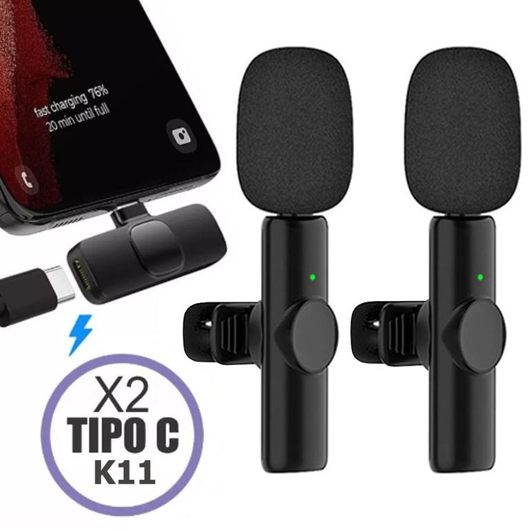 Micrófonos Inalámbricos solaperos 2 en 1 K11 Tipo C