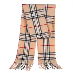 KAST PE - Bufanda Cozy a Cuadros con flecos para hombre y mujer Melon