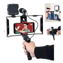 GENERICO - Kit de Grabación Vlogger Mini Tripode Micrófono Control Luz Led AY-49X