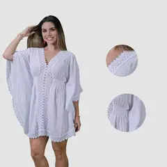 FORBER - Vestido Blanco Largo Mujer
