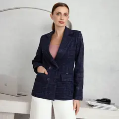 TEILOR - BLAZER DE PAÑO CUADROS MUJER