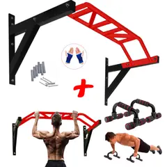 HOLGU - Barra calistenia MULTIGRIP + push up + guantes