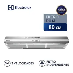 ELECTROLUX - Campana Extractora de 80 cm 3 Vel EJSE302TBJS Acero