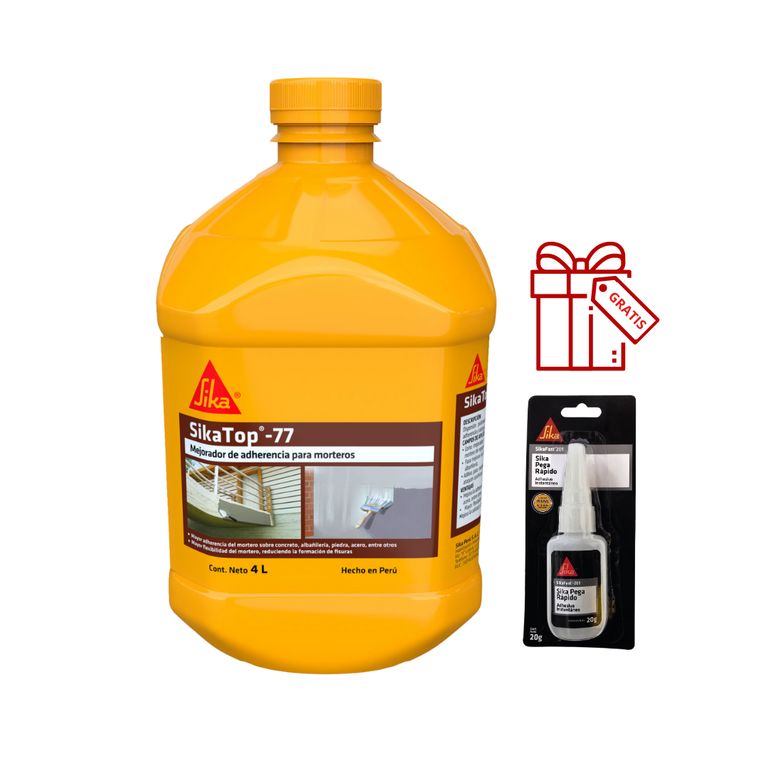Mejorador de Adherencia p/ Mortero SikaTop 77 x4L Gratis 1Sikafast 201