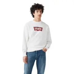 LEVIS - Polerón Hombre Premium Graphic Crew Blanco