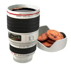 GENERICO - Taza Lente de Cámara Galletera Blanco