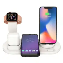 GENERICO - Cargador Inalámbrica Base Estación Carga 4 en 1Celular SmartWatch