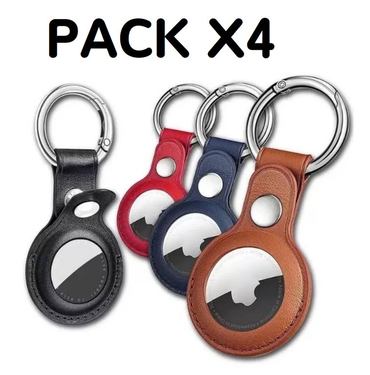 Funda case llavero para airtag cuero pu pack x4