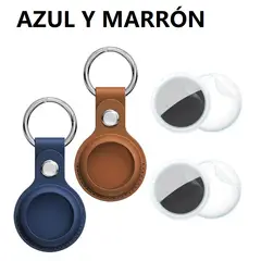 GENERICO - Funda case llavero para airtag cuero pu pack x2 y micas