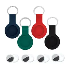 GENERICO - Funda case llavero para airtag silicona pack x4 y micas