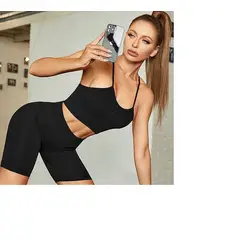 GENERICO - Conjunto de 2 piezas de entrenamiento sin costuras para mujer