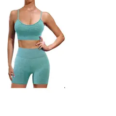 GENERICO - Conjunto de 2 piezas de entrenamiento sin costuras para mujer