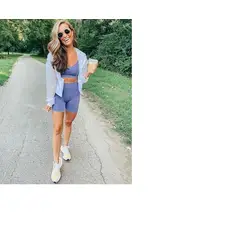 GENERICO - Conjunto de 2 piezas de entrenamiento sin costuras para mujer