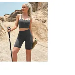 GENERICO - Conjunto de 2 piezas de entrenamiento sin costuras para mujer