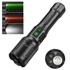 LIDIMI - Linterna Táctica Láser Verde Rojo 2000m Recargable Blanco