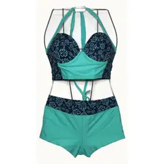 GENERICO - Ropa de baño Mujer Violeta Verde GL-45-M