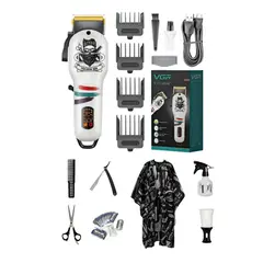 GENERICO - Cortadora de cabello VGR V-699 diseño barbería kit completo