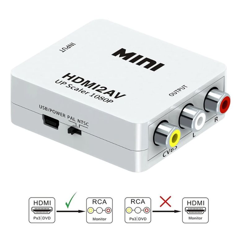 Adaptador HDMI A RCA Conversor Video PalNtsc