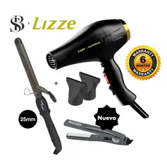 LIZZE - RIZADOR 25MM Y SECADORA DE CABELLO SUPREME 2600W + MINI