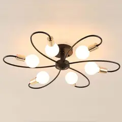 HOME NEAT - Lámpara de techo de 6 luces moderna lámpara de araña sputnik de metal