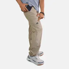 YONISTERS CLOTHING - Pantalon Cargo Algodon Drill Moda Urbana - Beige