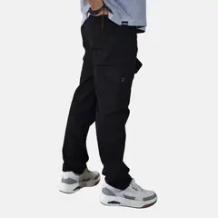 YONISTERS CLOTHING - Pantalon Cargo Algodon Drill Moda Urbana - Negro