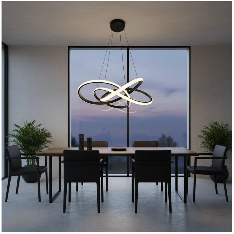 Lampara de techo LED Negro Nordica 60 cm Incluye control remoto