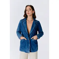 BANATY - BLAZER DENIM CON BOLSILLOS DE MUJER