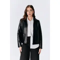 BANATY - CASACA GINEBRA DE CUERINA CON CIERRE DE MUJER