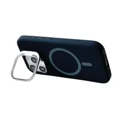 DISEÑO ORIGINAL - Funda silicona con soporte camara de Metal IPHONE 14 PRO MAX NEGRO