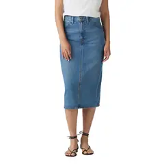 LEVIS - Falda Mujer Hr Back Slit Skirt Celeste