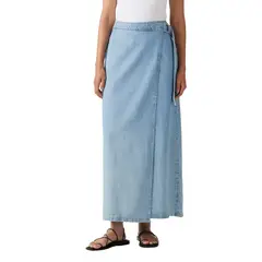 LEVIS - Falda Mujer Column Wrap Skirt Celeste