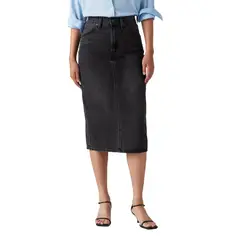 LEVIS - Falda Mujer Hr Back Slit Skirt Negro