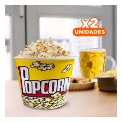 RYBIU IMPORT - Pack2 Balde para Servir Palomitas Amarillo Y+Regalo Stickers
