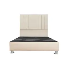 MUEBLES MACRUMO - Cama tapizada Alessia - 2 Plz - Color Beige claro