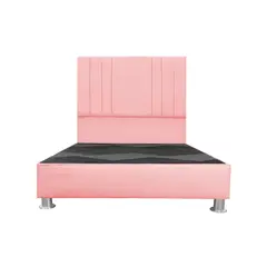 MUEBLES MACRUMO - Cama tapizada Alessia - 2 Plz - Color Gris Rosado