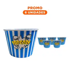 RYBIU IMPORT - Pack6 Balde Snack Perfecto para Pelis en Azul
