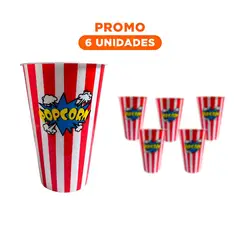RYBIU IMPORT - Pack6 Recipiente Snack Perfecto para Pelis de Color Rojo