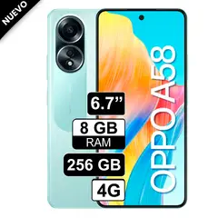 OPPO - Celular A58 67 8GB 256GB 50MP + 2MP Verde