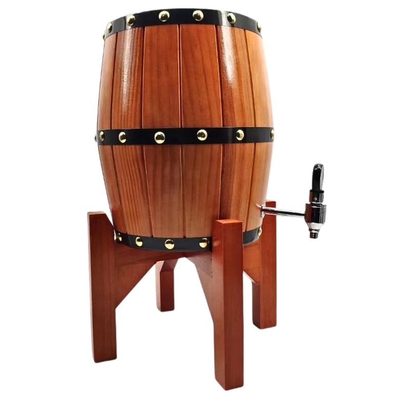 Dispensador Para Bebidas De Madera y Acero Inoxidable 3L
