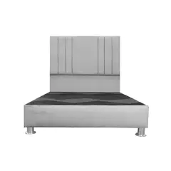 MUEBLES MACRUMO - Cama tapizada Alessia - Queen - Color Gris claro