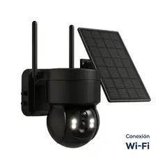 TRENDY TECH E I R L - Cámara de seguridad IP Doble Lente Panel Solar 8MP 4K Sirena Visión Nocturna