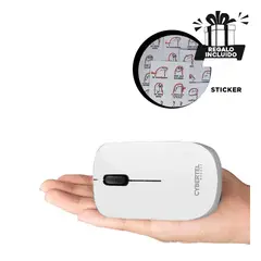 GENERICO - Mouse Inalambrico para PC M302W Blanco Y+Regalo Stickers